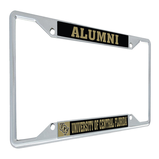 Desert Cactus University of Central Florida Car Accessories Golden Knights Metal License Plate Frame Cover Protector and Mount Placa for Front or Rear of Car (Alumni)
