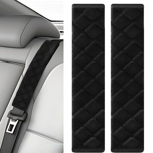 2Pcs Car Seat Belt Padding10.6In (27cm) Car Seat Belt Shoulder Strap Cover Car Accessories InteriorSoft Shoulder Strap Covers Seat Belt Protector Make Neck and Shoulders More Comfortable(Black)